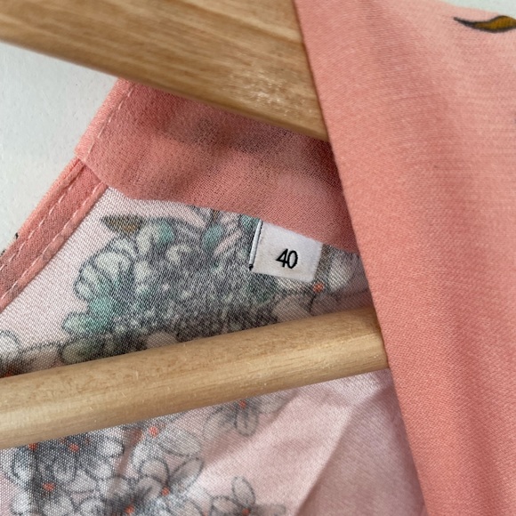 Sandro | Tissia Pink Floral Rose | Viscose | A-Line Prairie Midi Dress | Small - Picture 7 of 11